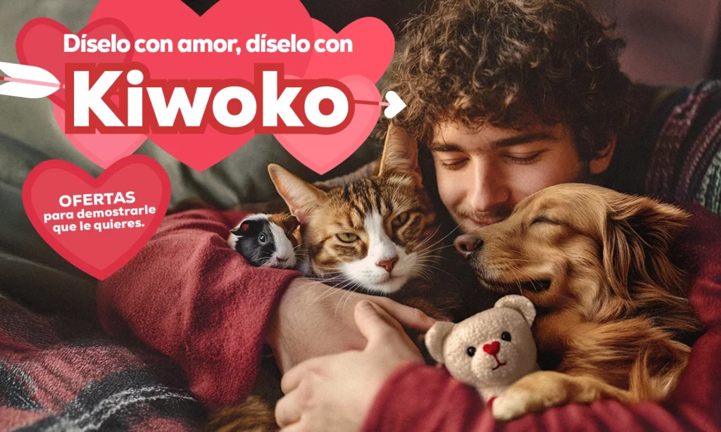 Diseño gráfico para publicidad Kiwoko San Valentín veroma Design